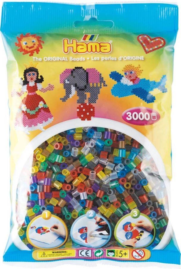 Hama Strijkkralen Transparant kleurenmix 3000 Stuks