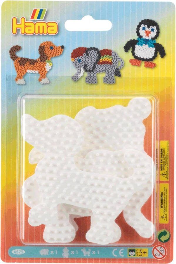 Hama Strijkkralengrondplaat 3 stuks Olifant Pinguin Hond
