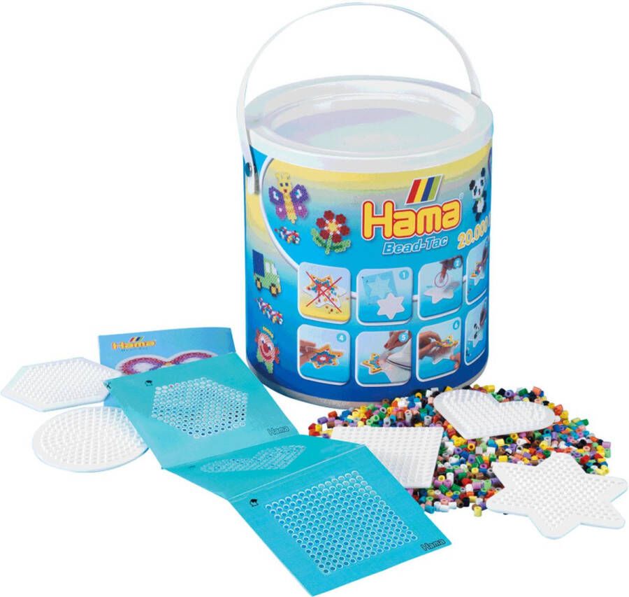 Hama Strijkkralen set bead tag emmer met figuren 20.000 Stuks