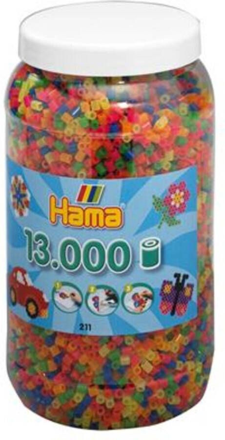 Hama Beads Jar Neonmix ( 13000 Pcs ) ( 211-51 )