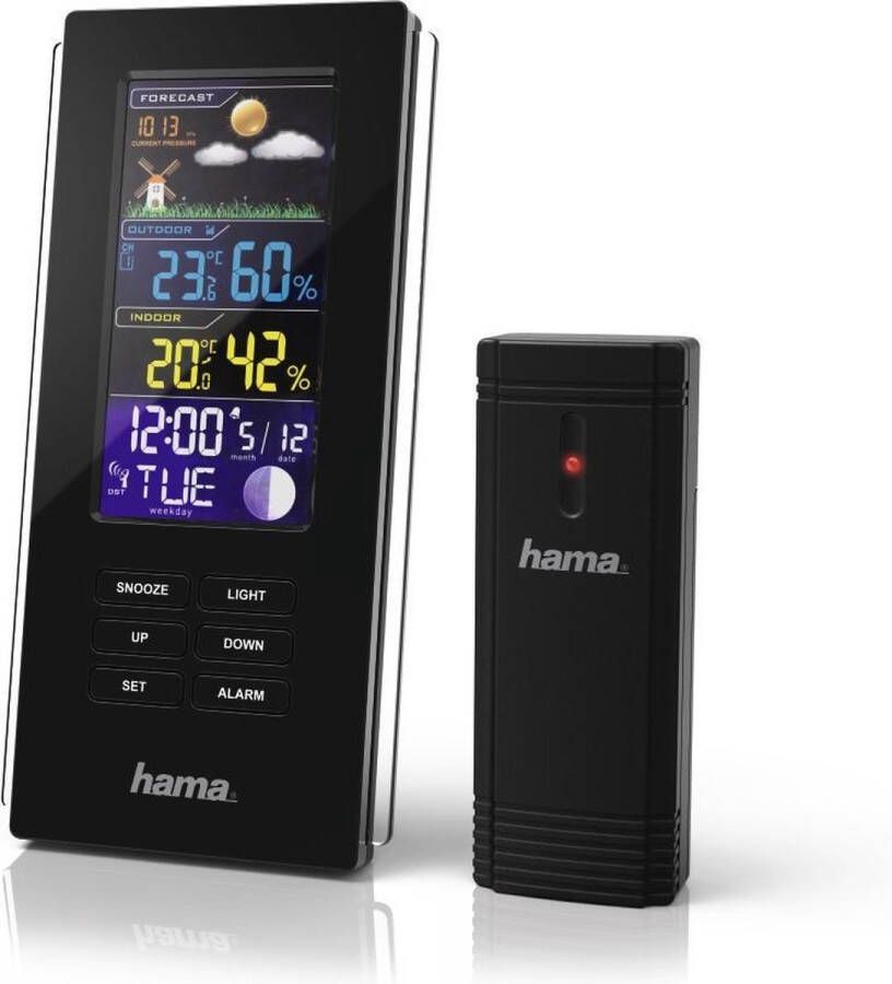 Hama Weerstation Buitensensor draadloos binnen- buitentemperatuur weersvoorspelling