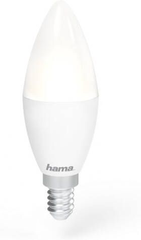 Hama Wi-Fi Smart LED Lamp E14 5 5W Dimbare LED gloeilamp kaars 470lm 2700K 6500K Kleurtemperatuur Smart Solution App en Spraakbesturing Compatibel met Apple Home Alexa Google Assistent Wit