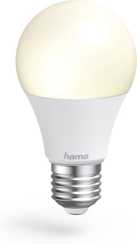 Hama Wi-Fi Smart LED Lamp E27 10W Dimbare LED gloeilamp peer 806lm 2700K 6500K Kleurtemperatuur Smart Solution App en Spraakbesturing Compatibel met Apple Home Alexa Google Assistent Wit