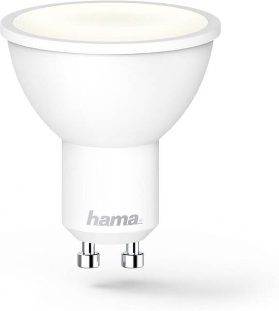 Hama Wi-Fi Smart LED Lamp GU10 5 5W Dimbare LED gloeilamp 400lm 2700K 6500K Kleurtemperatuur Smart Solution App en Spraakbesturing Compatibel met Apple Home Alexa Google Assistent Wit