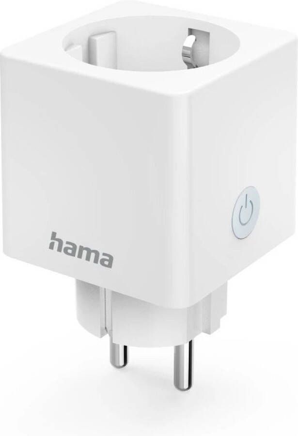 Hama Wi-Fi Stopcontact Mini SmartPlug 16A 3680W WLAN Smart Stopcontact Smart Solution App en Spraakbesturing Compatibel met Apple Home Alexa Google Assistent Wit