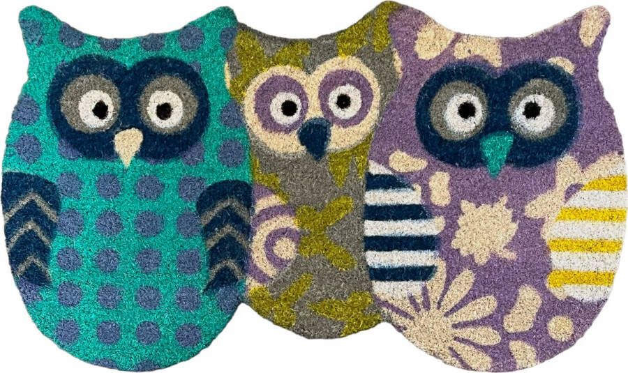 Hamat deurmatten Hamat Kokosmat Deurmat Uilen Trio Owls 45 x 75 cm