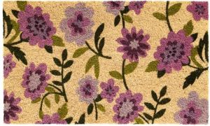HAMAT Ruco Print Flowers Purple 45 x 75 cm Kokosmat met bloemen