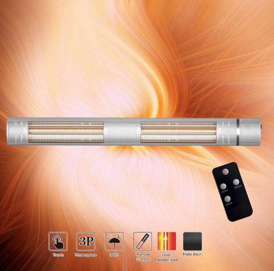 Hamilton Bay Outdoor Hamilton bay heater terrasverwarmer HB-TW30-R- zilver 3000W remote control