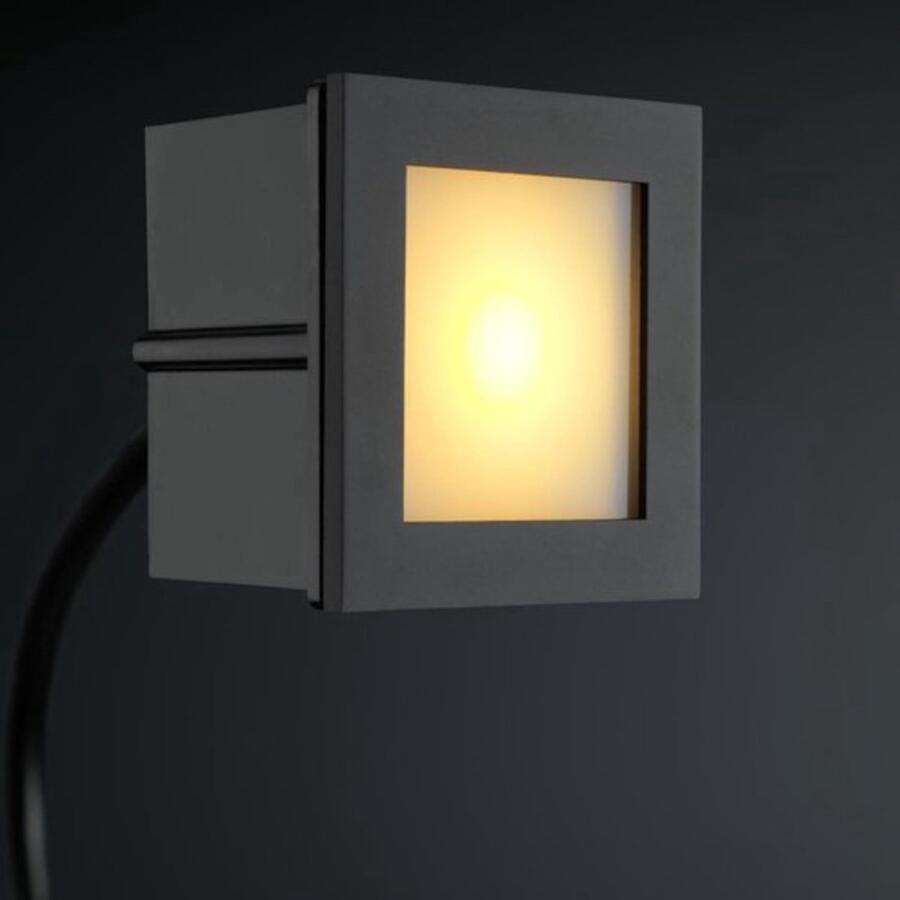 Hamulight LED trapverlichting Bilbao zwart verlichting trap wandverlichting trapspots 1W modern binnen vierkant 230V IP44 warmwit