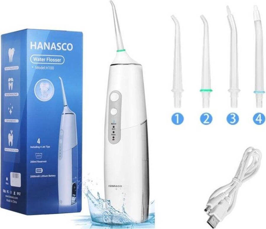 Hanasco VITAAL MR- Waterflosser Monddouche Flosapparaat- H100 Wit