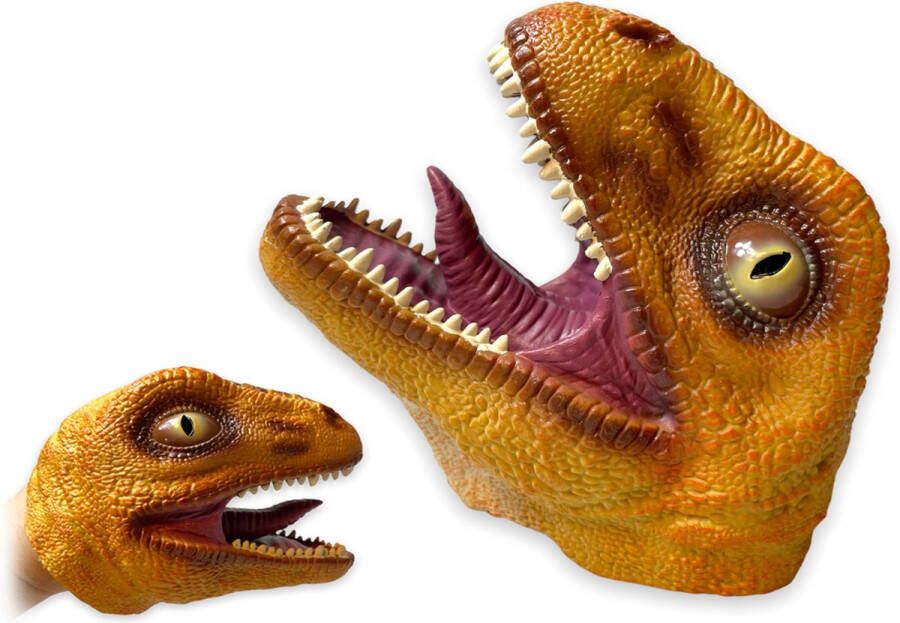 Hand puppet Tyrannosaurus speelgoed handpop rubber Realistic dinosaurus speelgoed puppet bruin