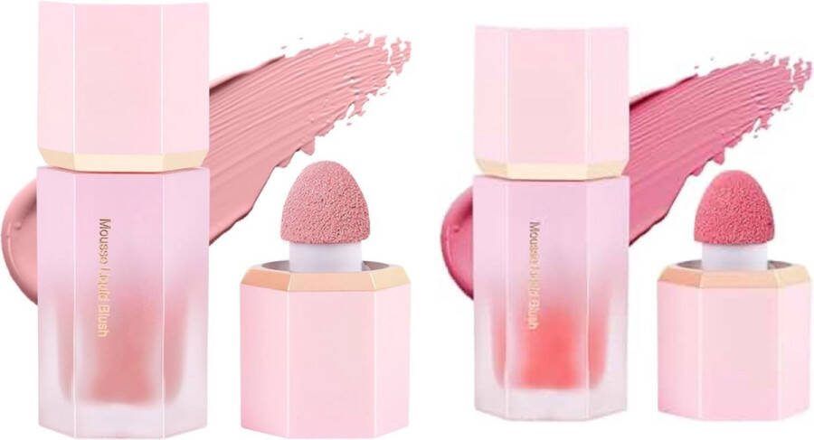 Handaiyan Blush Voor Wangen 2 Stuks (Love cake-Mystery) Voor Wangen Vloeibare Rouge Nieuwe Schattige Blusher Natuurlijke Langdurige Reparatie Waterdichte Make-Up Dagelijkse Schoonheidscosmetica