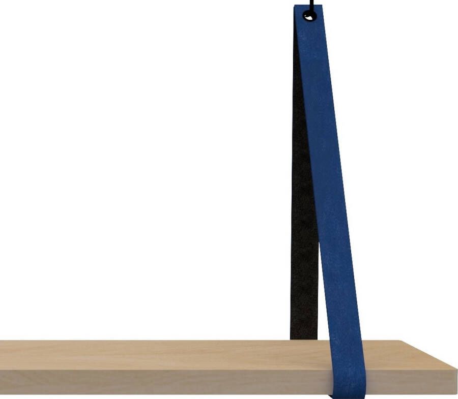 Handles and more Black Friday KORTING! Leren Plankdragers 100% leer BLAUW set van 2 leren plank banden