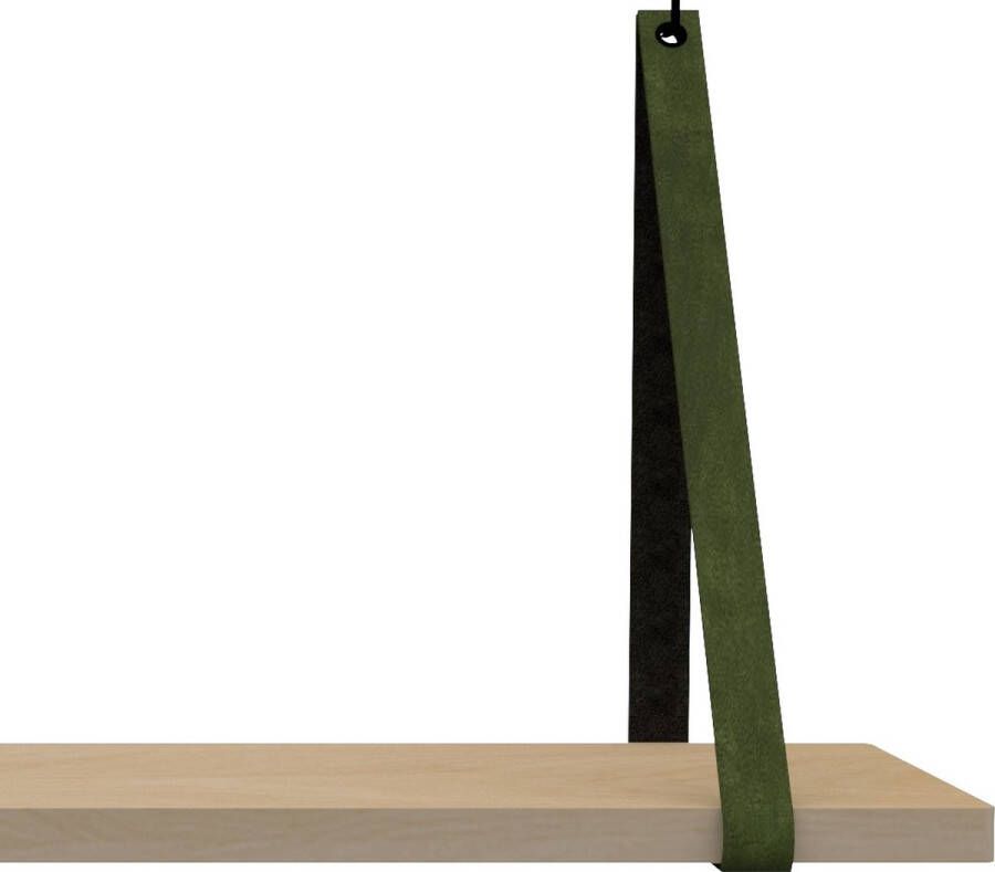 Handles and more Black Friday KORTING! Leren Plankdragers 100% leer KAKI- set van 2 leren plank banden