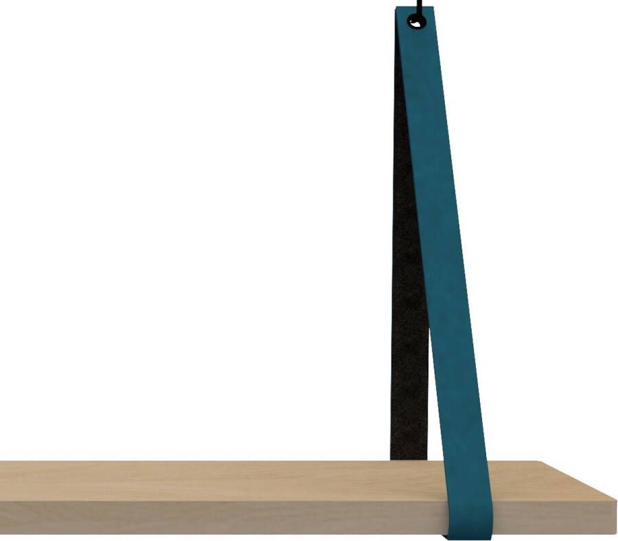 Handles and more Black Friday KORTING! Leren Plankdragers 100% leer PETROL set van 2 leren plank banden