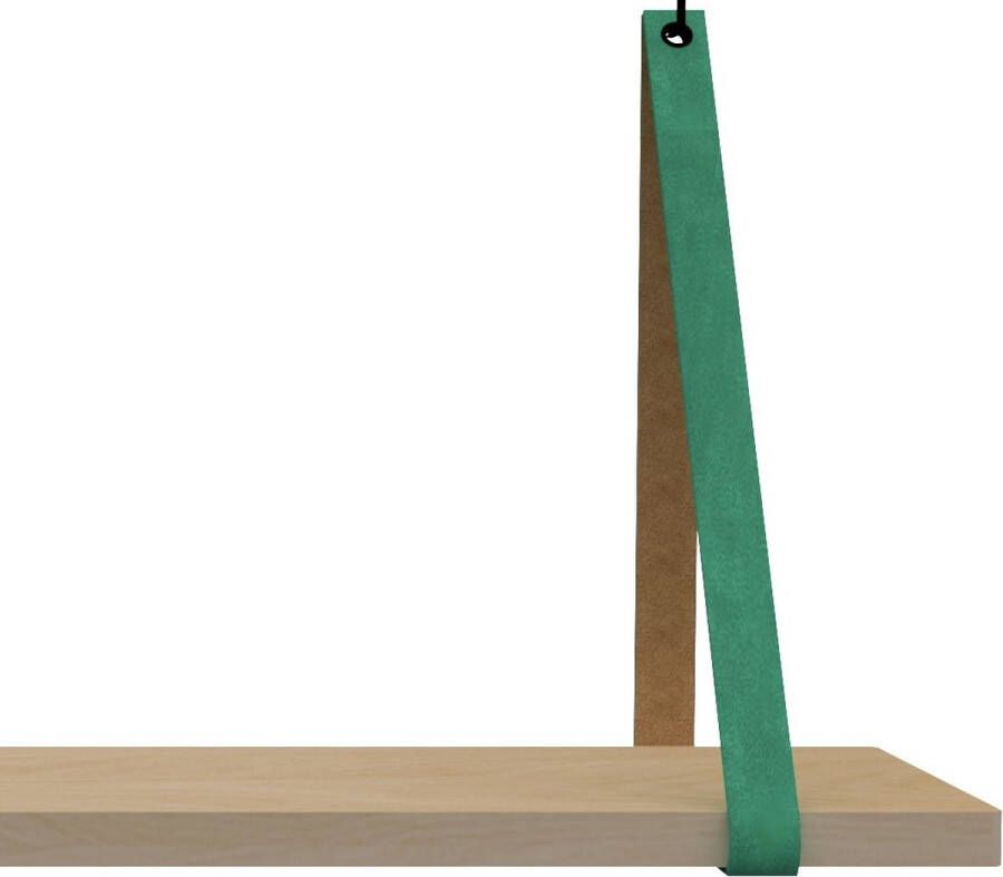 Handles and more Black Friday KORTING! Leren Plankdragers 100% leer ZEEGROEN set van 2 leren plank banden