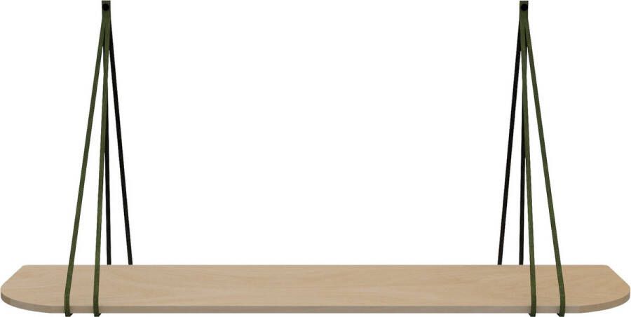 Handles and more Black Friday KORTING! Leren split-plankdragers 100% leer KAKI set van 2 excl. plank (leren plankdragers banden leren plank banden)