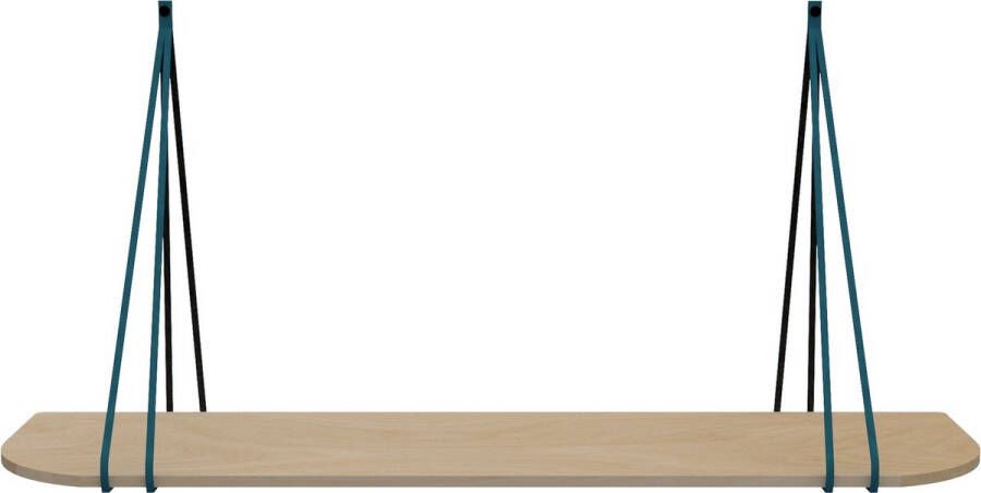Handles and more Black Friday KORTING! Leren split-plankdragers 100% leer PETROL set van 2 excl. plank (leren plankdragers banden leren plank banden)