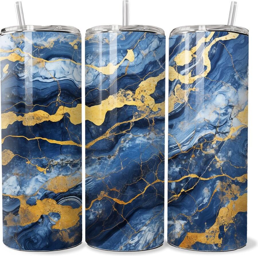 Handmade KadoDash Isolatiebeker Rietjesbeker Thermosbeker Thermosfles Tumbler Marble