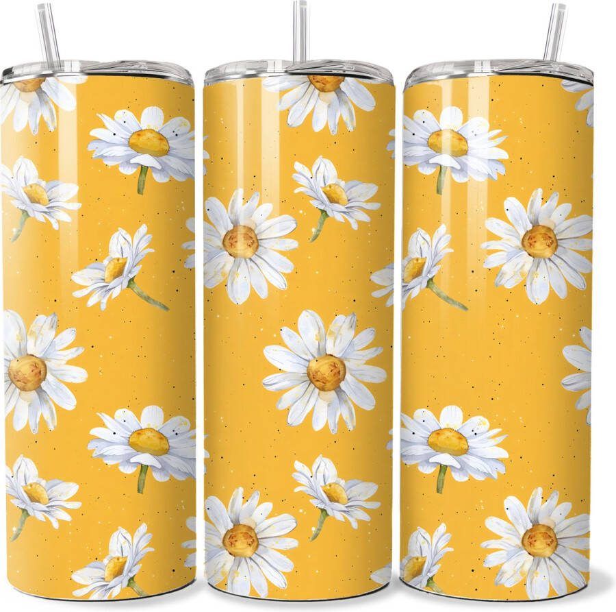 Handmade KadoDash Spring Flower Tumbler Isolatiebeker Rietjesbeker Tumbler Thermosbeker Thermosfles