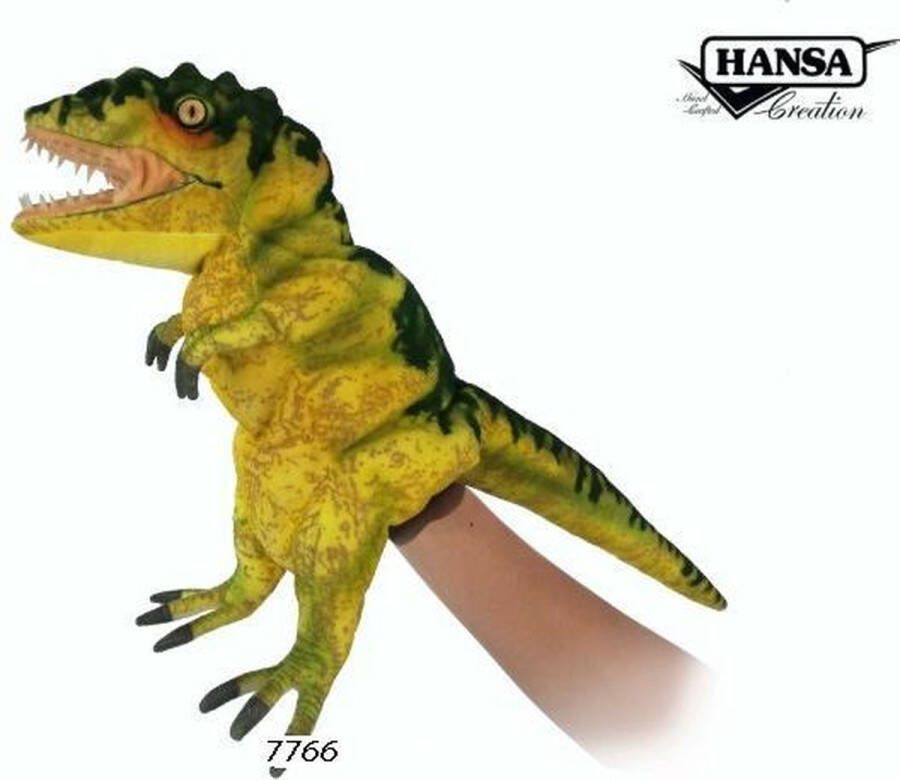 Hansa Creation Tyrannosaurus handpop geelgroen 7766 lxbxh = 50x20x30cm