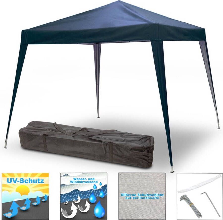 4Goodz Partytent Opvouwbaar Vouwtent Paviljoen 3x3 Meter Marineblauw