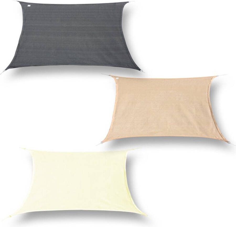 Hanse Schaduwdoek 4x2 waterafstotend rechthoek creme gebroken wit