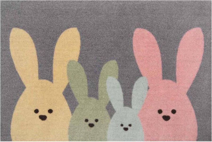 HANSE Home Mat Bunny Family Inloopmat in-& outdoor antislip wasbaar deurmat Pasen