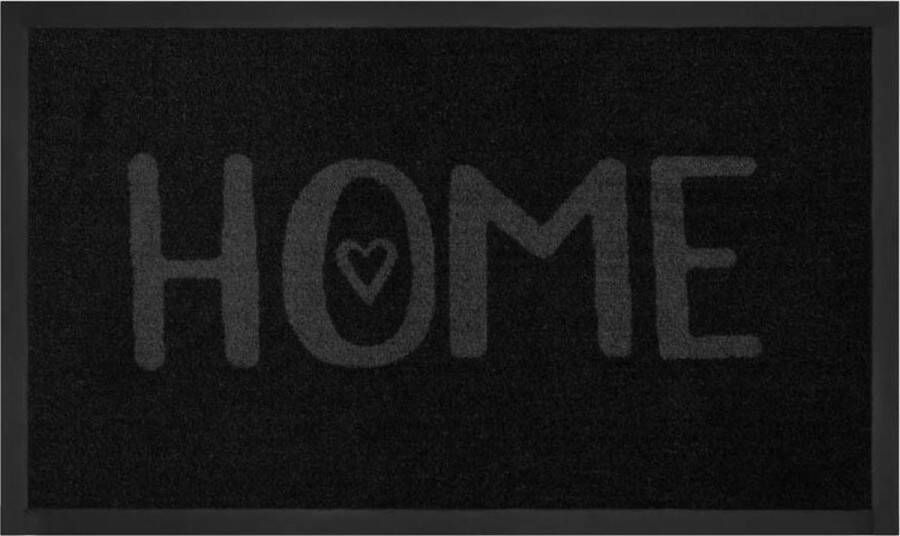 Hanse Home Deurmat Lovely Home Antraciet grijs wasbaar 30°C 45x75 cm