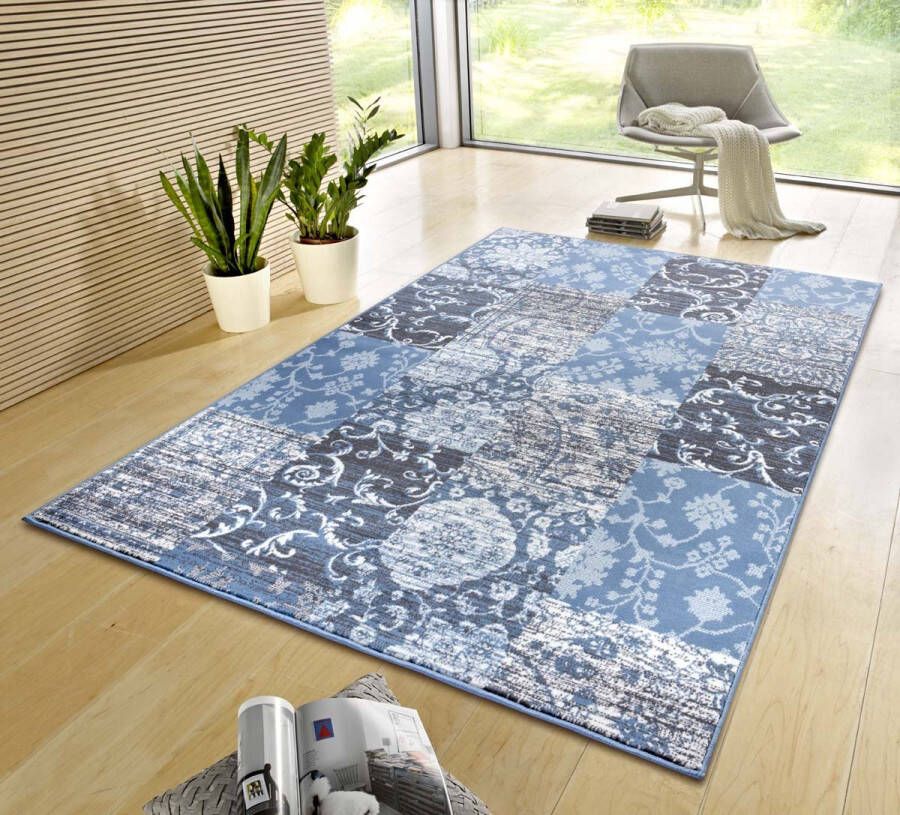 Hanse Home Patchwork vloerkleed Bloques lichtblauw 160x230 cm