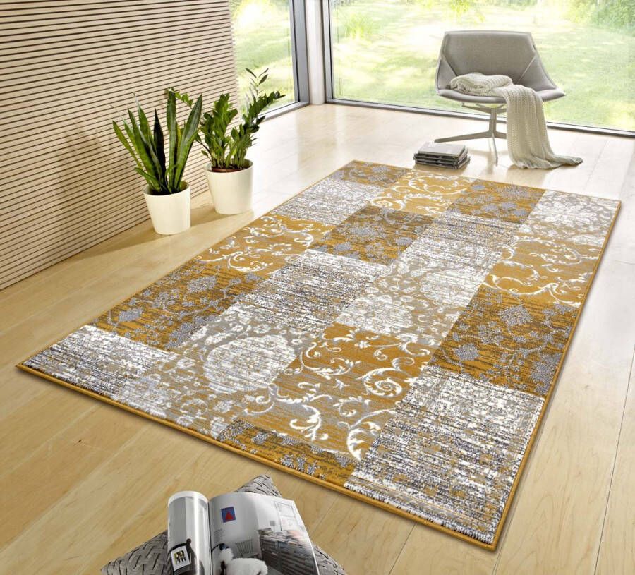 Hanse Home Patchwork vloerkleed Bloques okergeel 160x230 cm