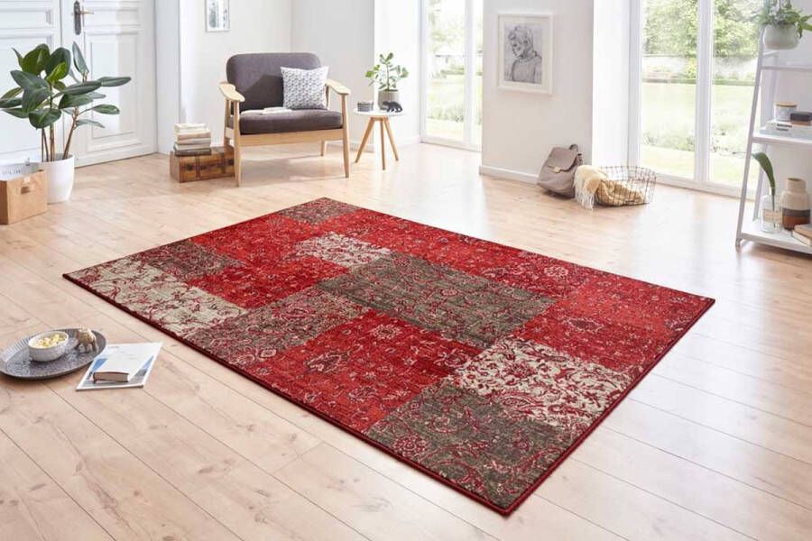Hanse Home Patchwork vloerkleed Kirie rood bruin 120x170 cm