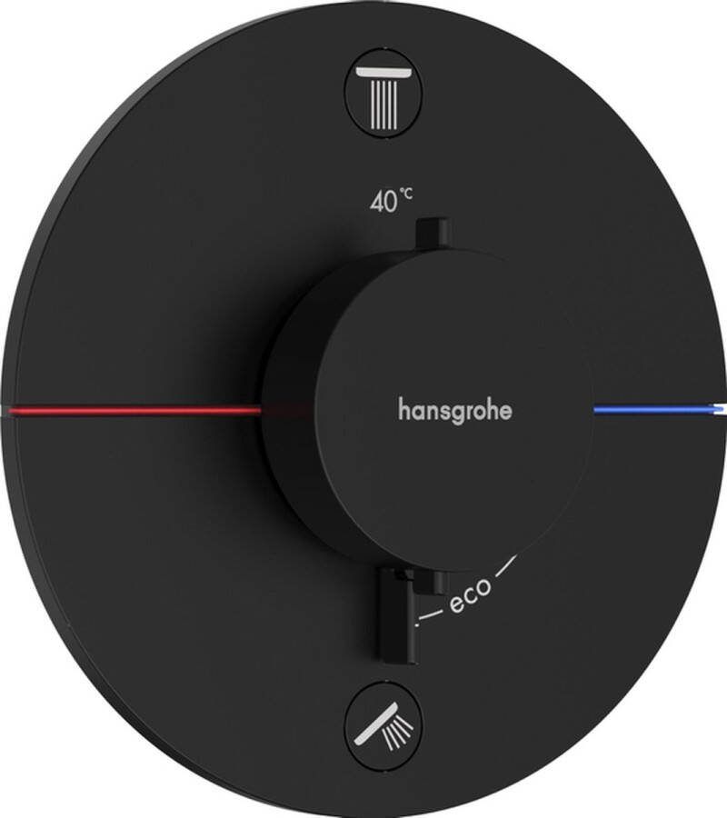 Hansgrohe Showerselect thermostaat inbouw 2 functies zekerheidscombinatie toepasbaar bad vul combinatie mat zwart