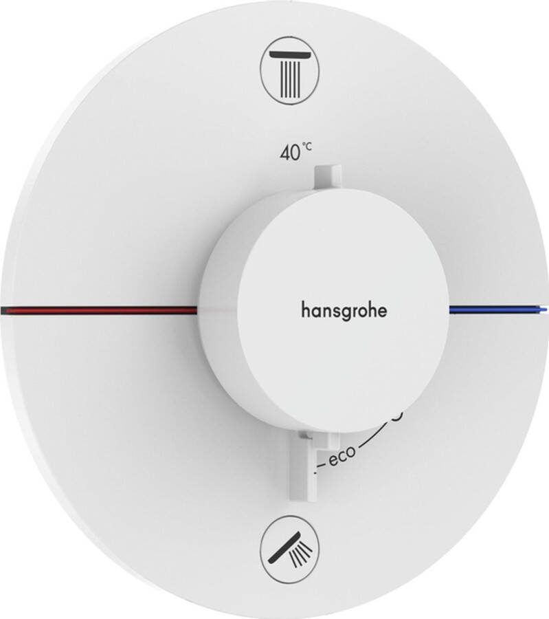Hansgrohe Showerselect thermostaat inbouw 2 functies zekerheidscombinatie toepasbaar bad vul combinatie mat wit