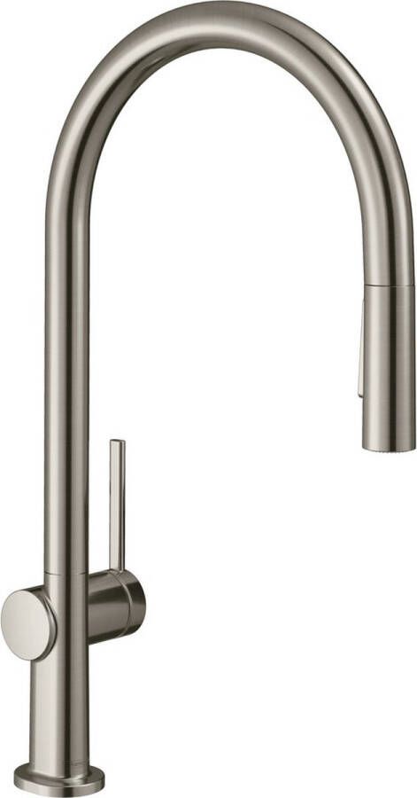 Hansgrohe Talis M54 ééngreeps keukenmengkraan met draaibare uitloop uittrekbare vuistdouche en sBox 43 5 cm rvs