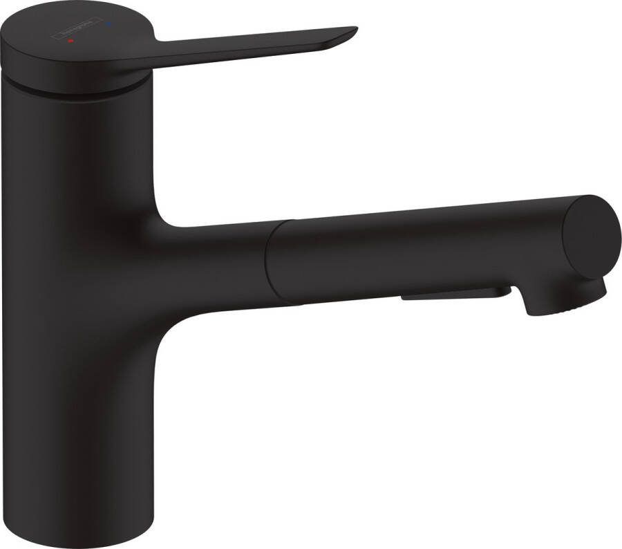 Hansgrohe Zesis M33 ééngreeps keukenmengkraan 150 uittrekbare vuistdouche 2jet mat zwart