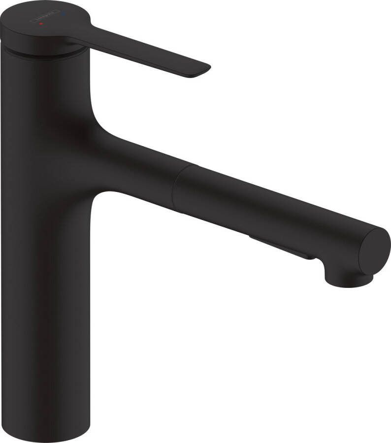Hansgrohe Zesis M33 ééngreeps keukenmengkraan 160 met uittrekbare vuistdouche 2jet mat zwart