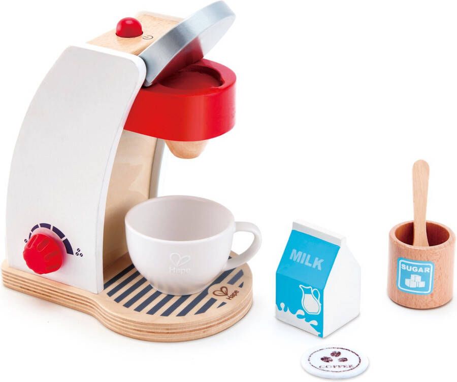 Hape houten koffieapparaat wit 6-delig