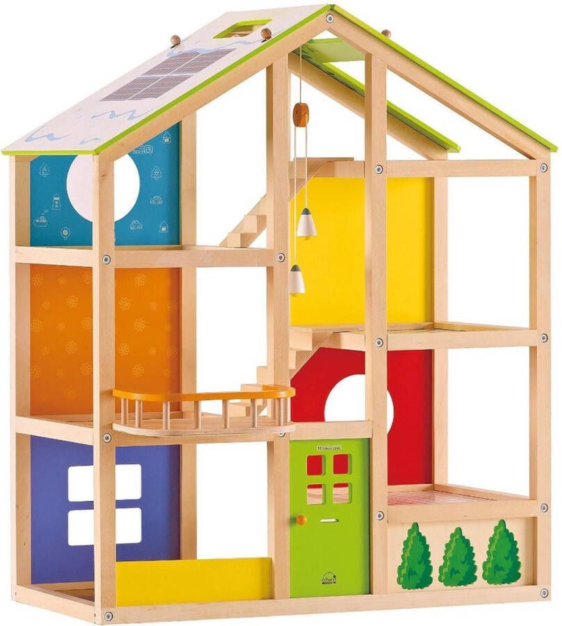 Hape Houten poppenhuis All Season (gemeubileerd) (E3401)