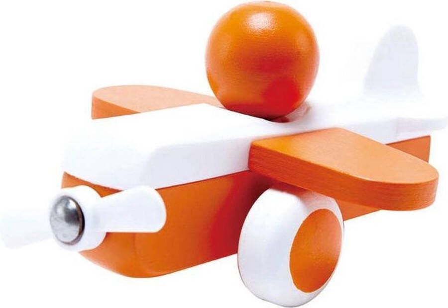 Hape Houten speelgoed vliegtuig oranje