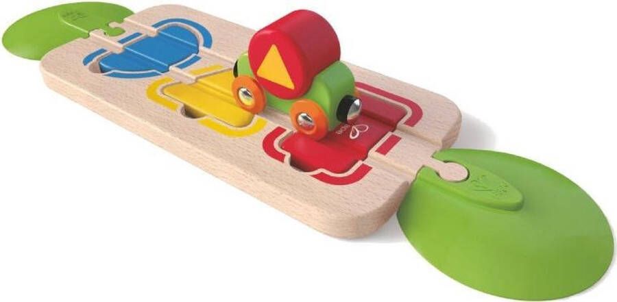 Hape Houten trein sorteervormen rails