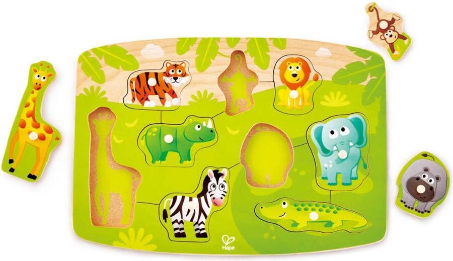 Hape Knoppuzzel jungle dieren 9 stukjes