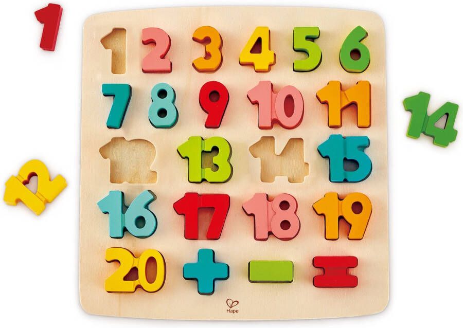 Hape houten vormenpuzzel Rekenen junior blank 24-delig