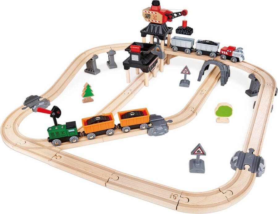 Hape Treinset Mijnwerkers 64-delig