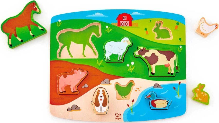 Hape Vormenpuzzel Boerderij Junior Hout 8 Stukjes