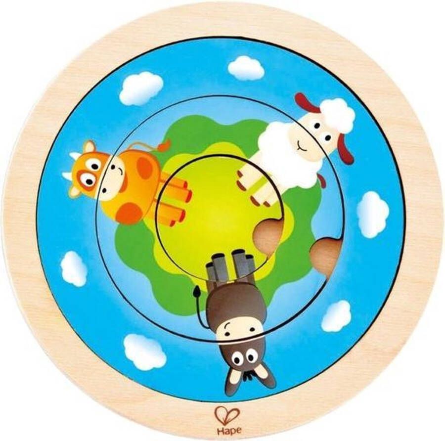 Hape Vormenpuzzel Spinning Farm Junior 20 Cm Hout 4 Stukjes