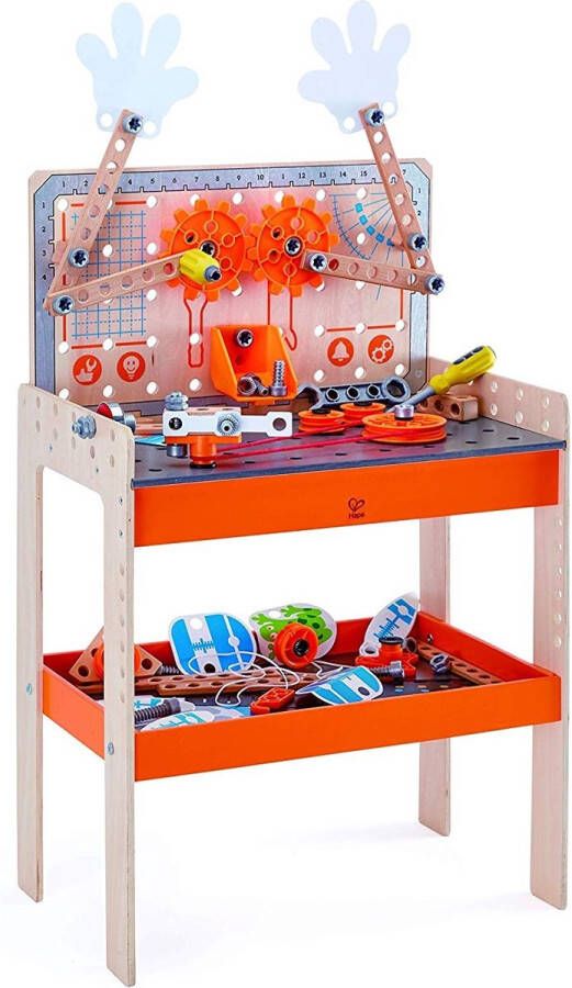 Hape houten werkbank Deluxe Scientific 79-delig