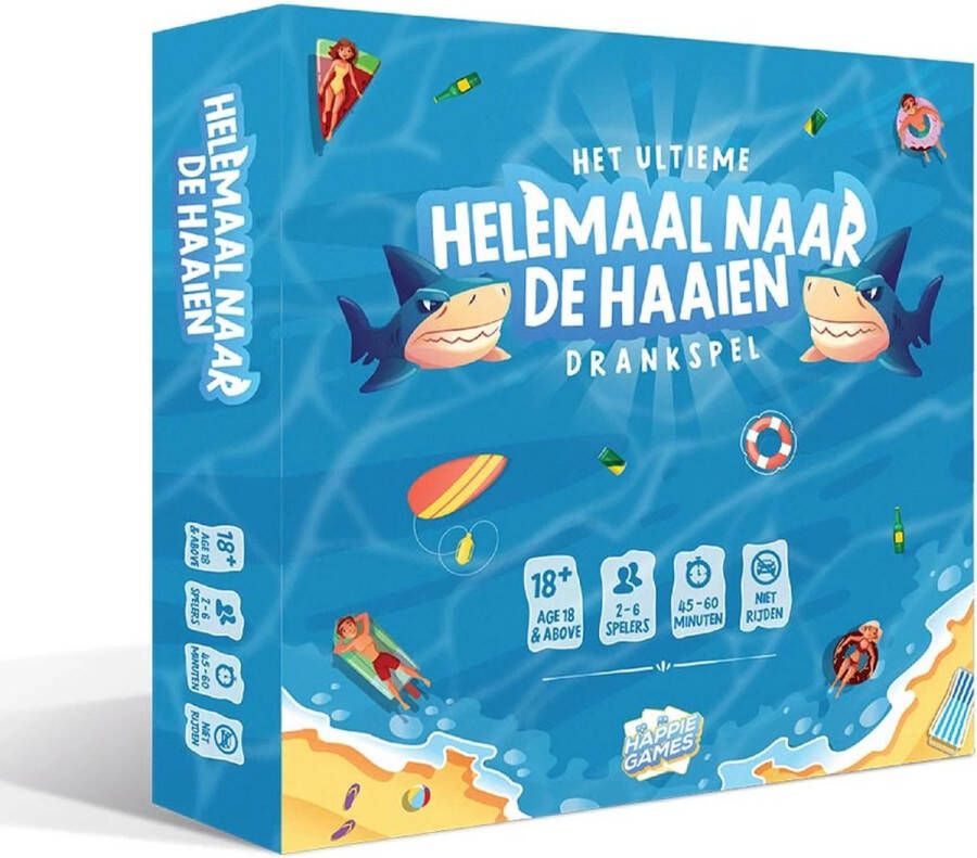 Happie Games Drankspel drankspelletjes voor volwassenen bordspel Helemaal naar de haaien!