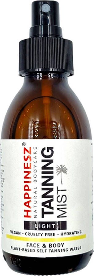Happinesz Tanning Mist Light Spray Zelfbruiner Voor Gezicht en Lichaam Medium Tanning Water Hydraterend