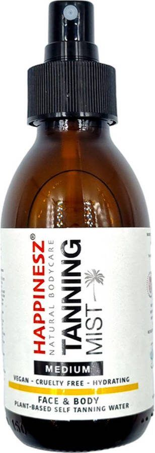 Happinesz Tanning Mist Medium Spray Zelfbruiner Voor Gezicht en Lichaam Medium Tanning Water Hydraterend